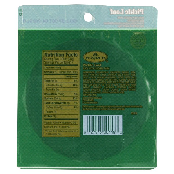 slide 5 of 5, Eckrich Deli Sliced Pickle Loaf, 7 oz., 7 oz