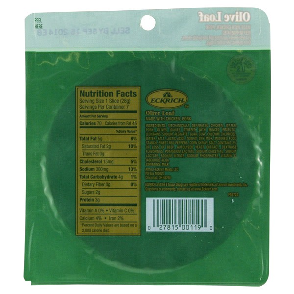 slide 5 of 5, Eckrich Sliced Olive Loaf, 7 oz., 7 oz