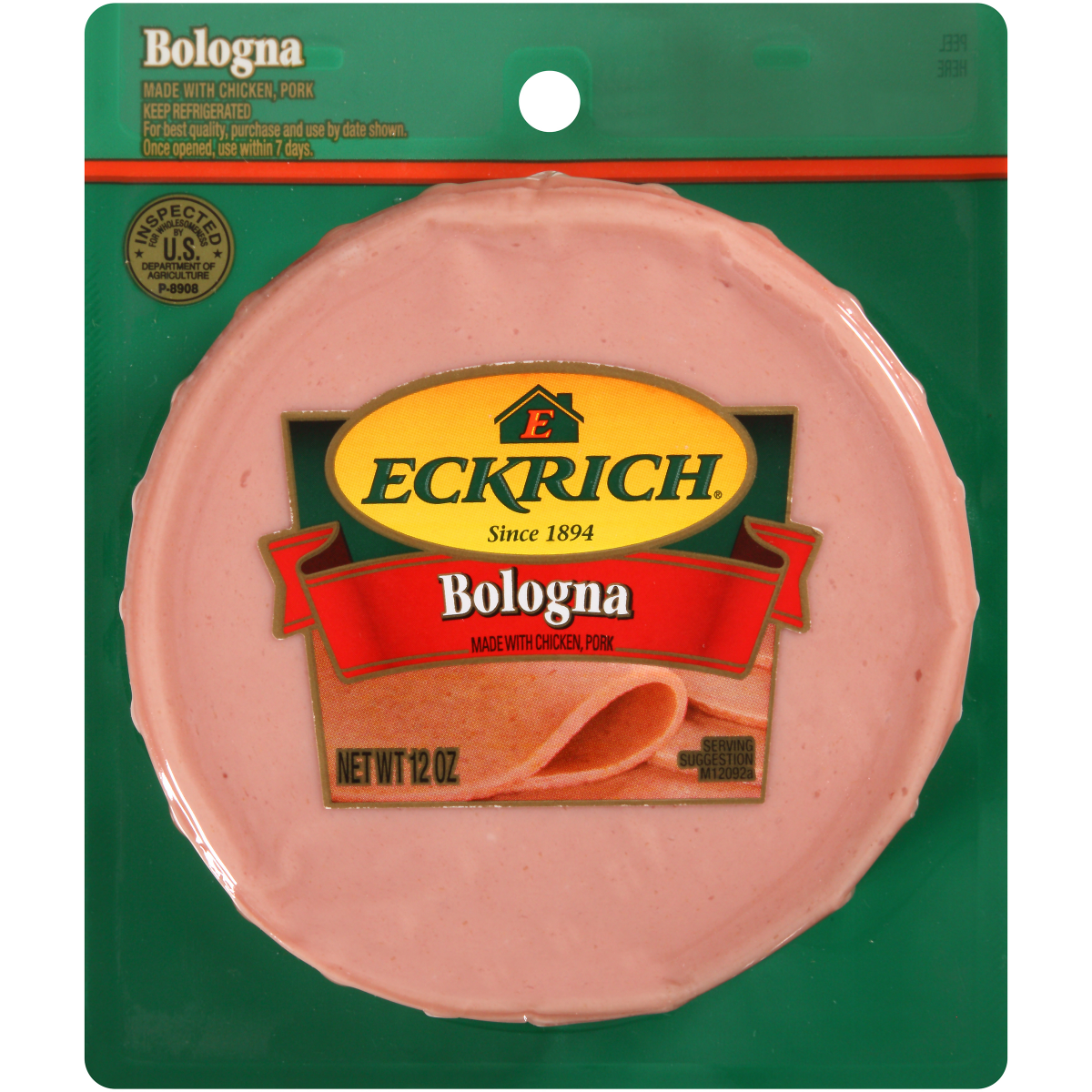 slide 1 of 1, Eckrich Sliced Bologna Lunch meat, 12 oz, 12 oz