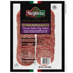 Margherita Uncured Italian Dry Salami Charcuterie Cuts 12 oz
