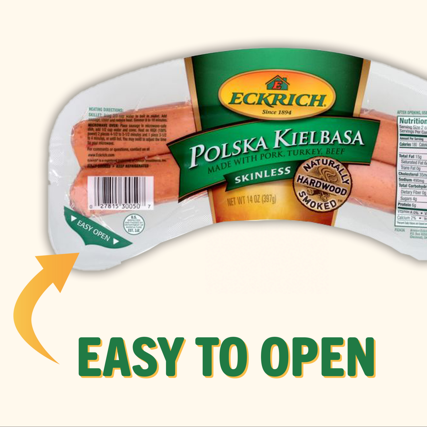 slide 3 of 5, Eckrich Skinless Polska Kielbasa, 14 oz, 14 oz