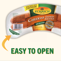 slide 15 of 17, Eckrich Skinless Cheddar Smoked Sausage, 13 oz, 13 oz