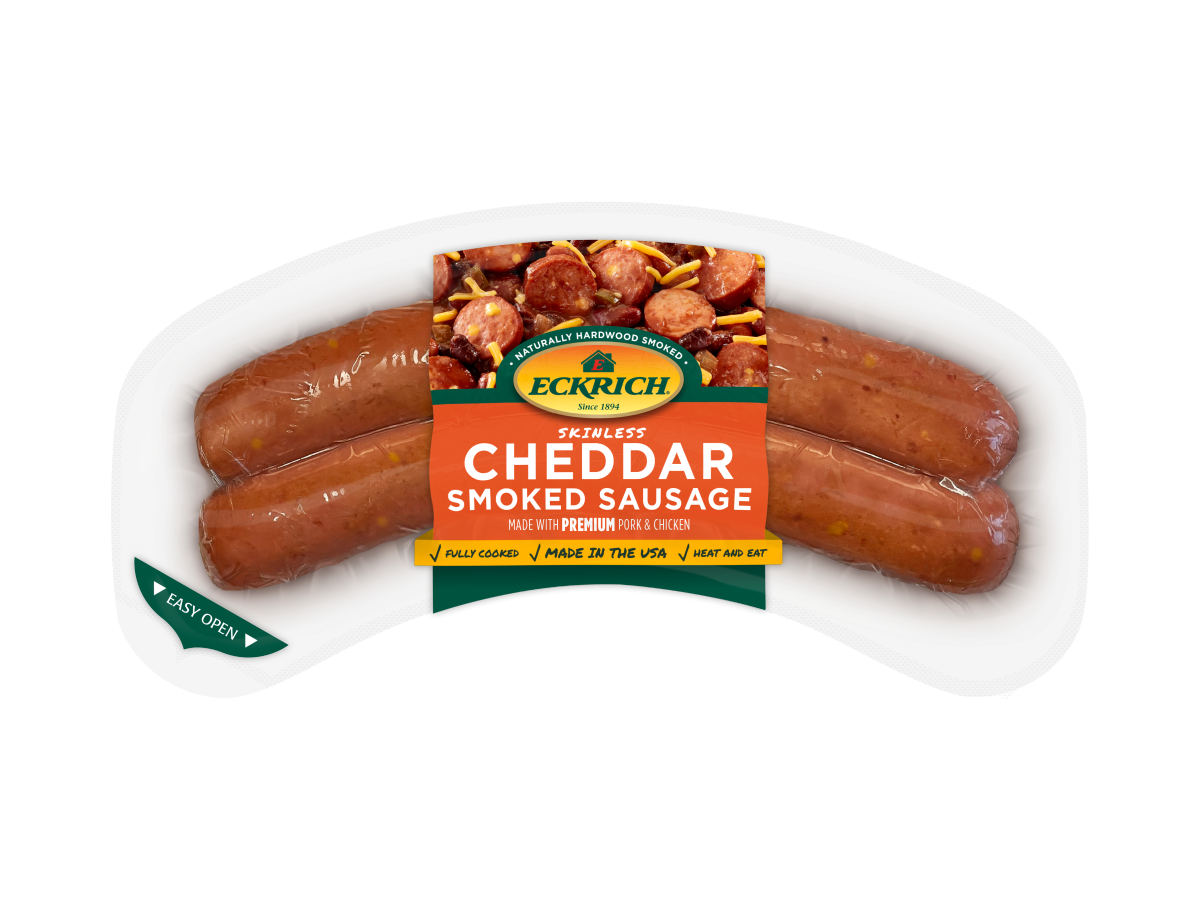 slide 1 of 17, Eckrich Skinless Cheddar Smoked Sausage, 13 oz, 13 oz