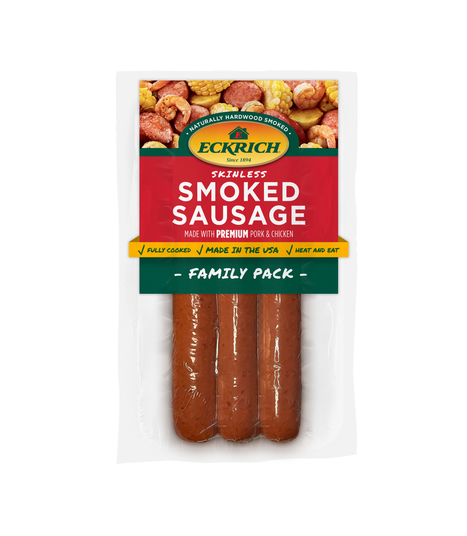 slide 1 of 5, Eckrich Skinless Smoked Sausage, 42 oz, 42 oz