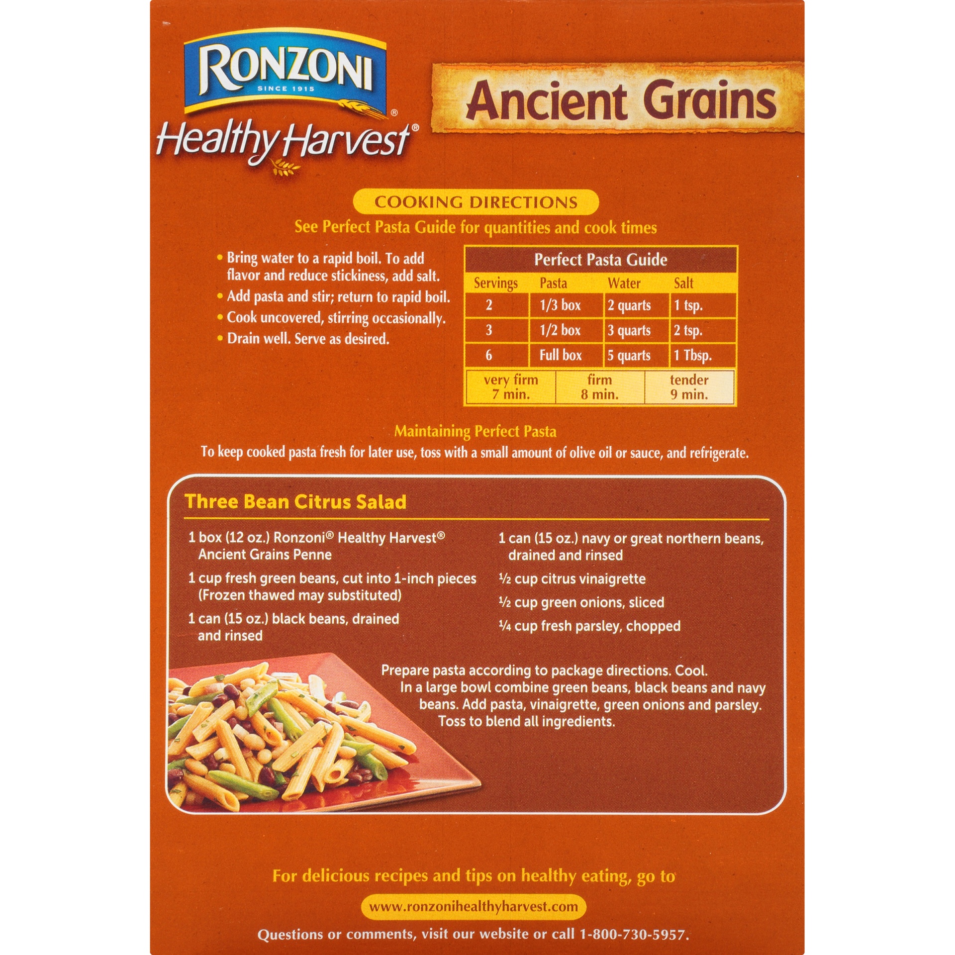 slide 6 of 8, Ronzoni Healthy Harvest Whole Wheat Pasta & Ancient Grains Penne Rigate, 12 oz