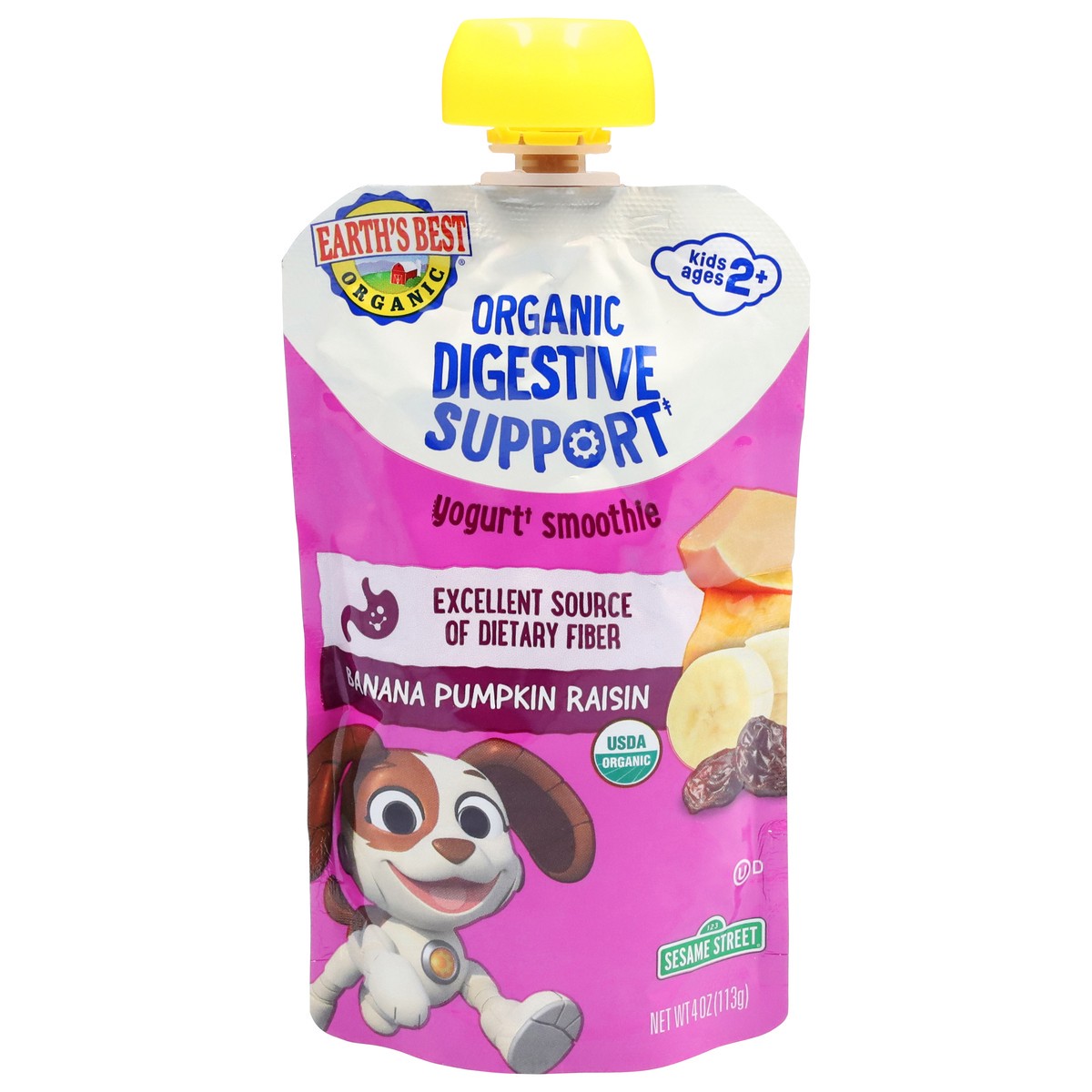 slide 4 of 13, Earth's Best Organic Kids Ages 2+ Digestive Support Banana Pumpkin Raisin Yogurt Smoothie 4 oz, 4 oz