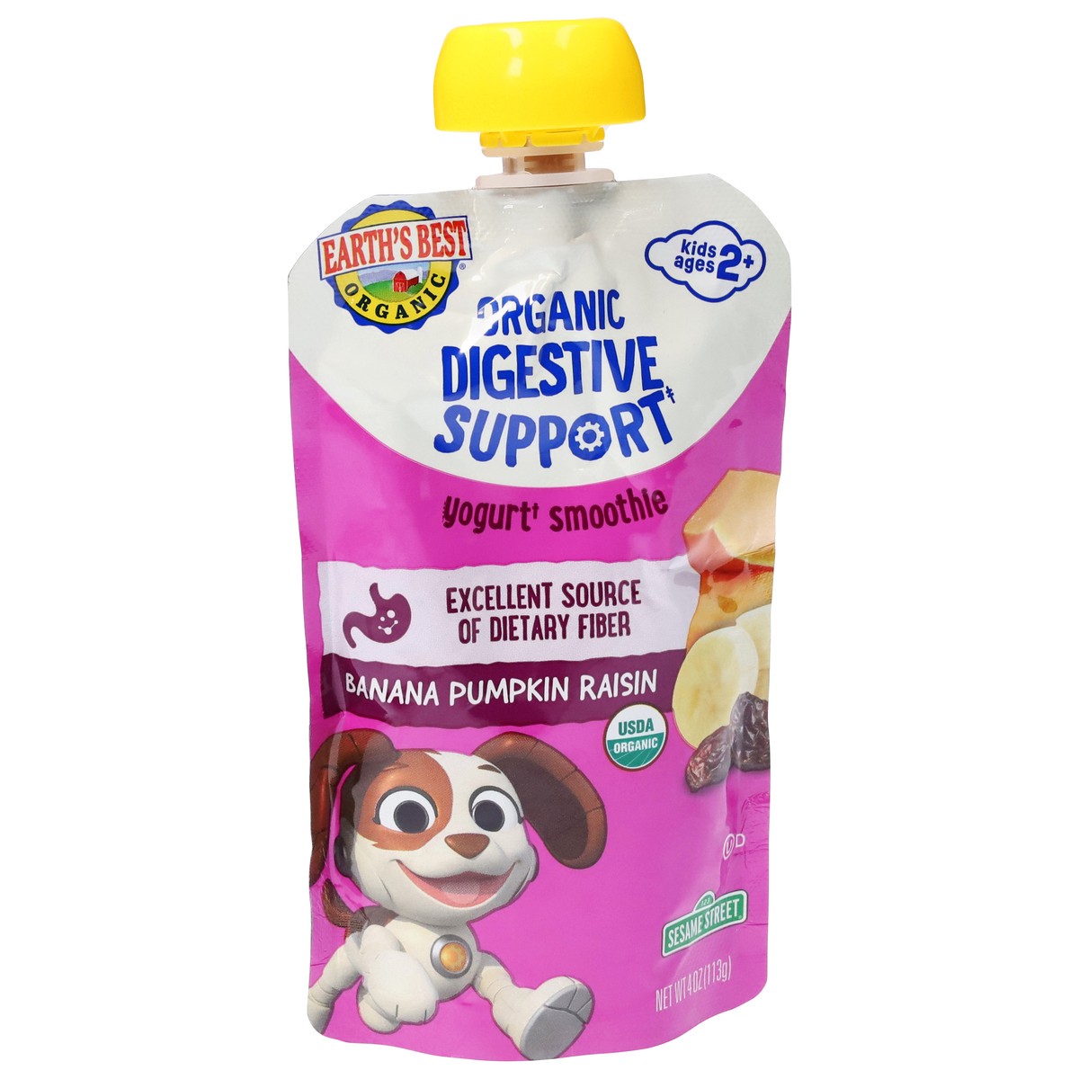 slide 11 of 13, Earth's Best Organic Kids Ages 2+ Digestive Support Banana Pumpkin Raisin Yogurt Smoothie 4 oz, 4 oz