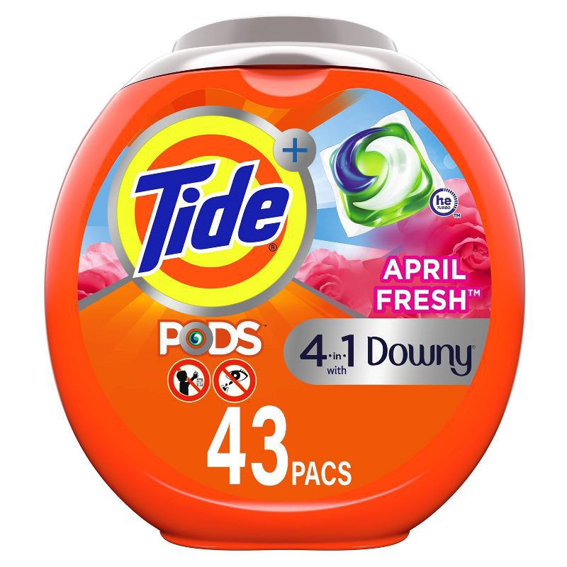 slide 1 of 9, Tide Pods With Downy, Liquid Laundry Detergent Pacs, April Fresh, 43 Count, 43 ct