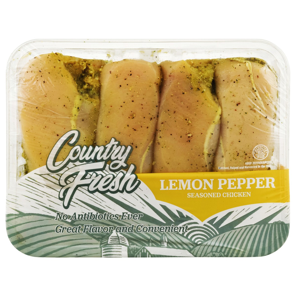 slide 4 of 4, Country Fresh Lemon Pepper Seasoned Chicken 1 ea, per lb