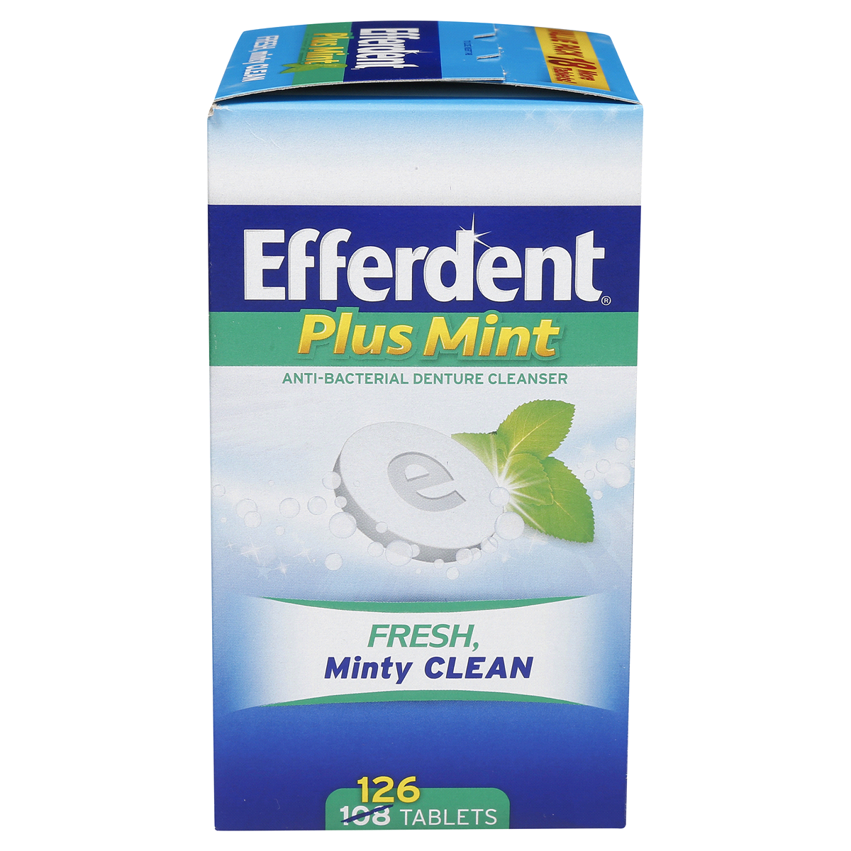 slide 6 of 8, Efferdent Retainer & Denture Cleaner Tablets, Minty Fresh & Clean, 126 Count, 126 pk