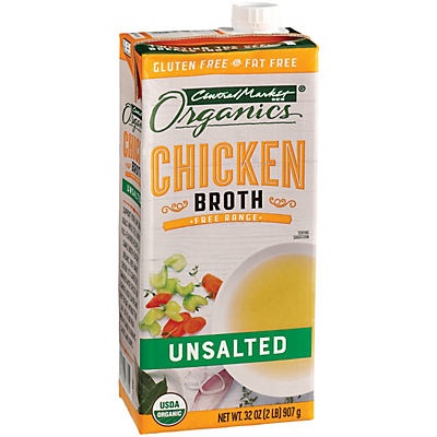 slide 1 of 1, Central Market Organics Unsalted Chicken Broth, 32 oz