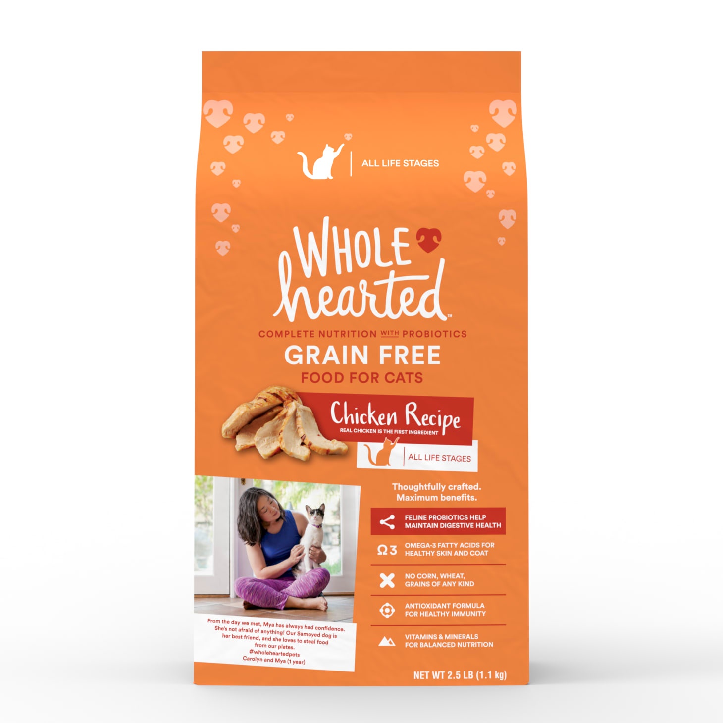 slide 1 of 1, WholeHearted Grain Free Chicken Formula Dry Cat Food, 2.5 lb