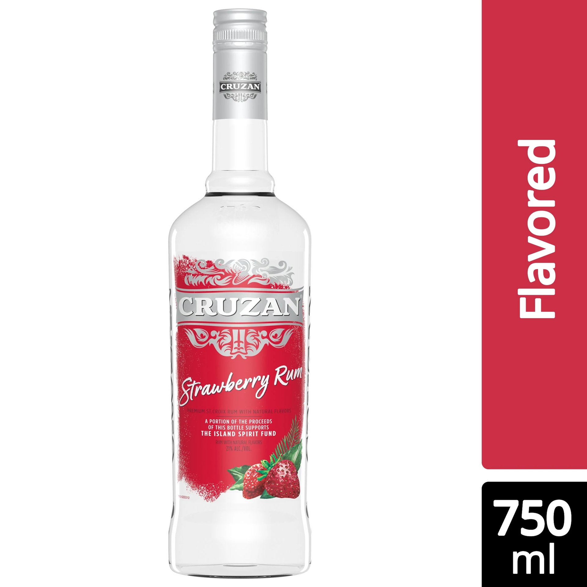 slide 1 of 2, Cruzan Strawberry Flavored Rum 750 ml, 750 ml