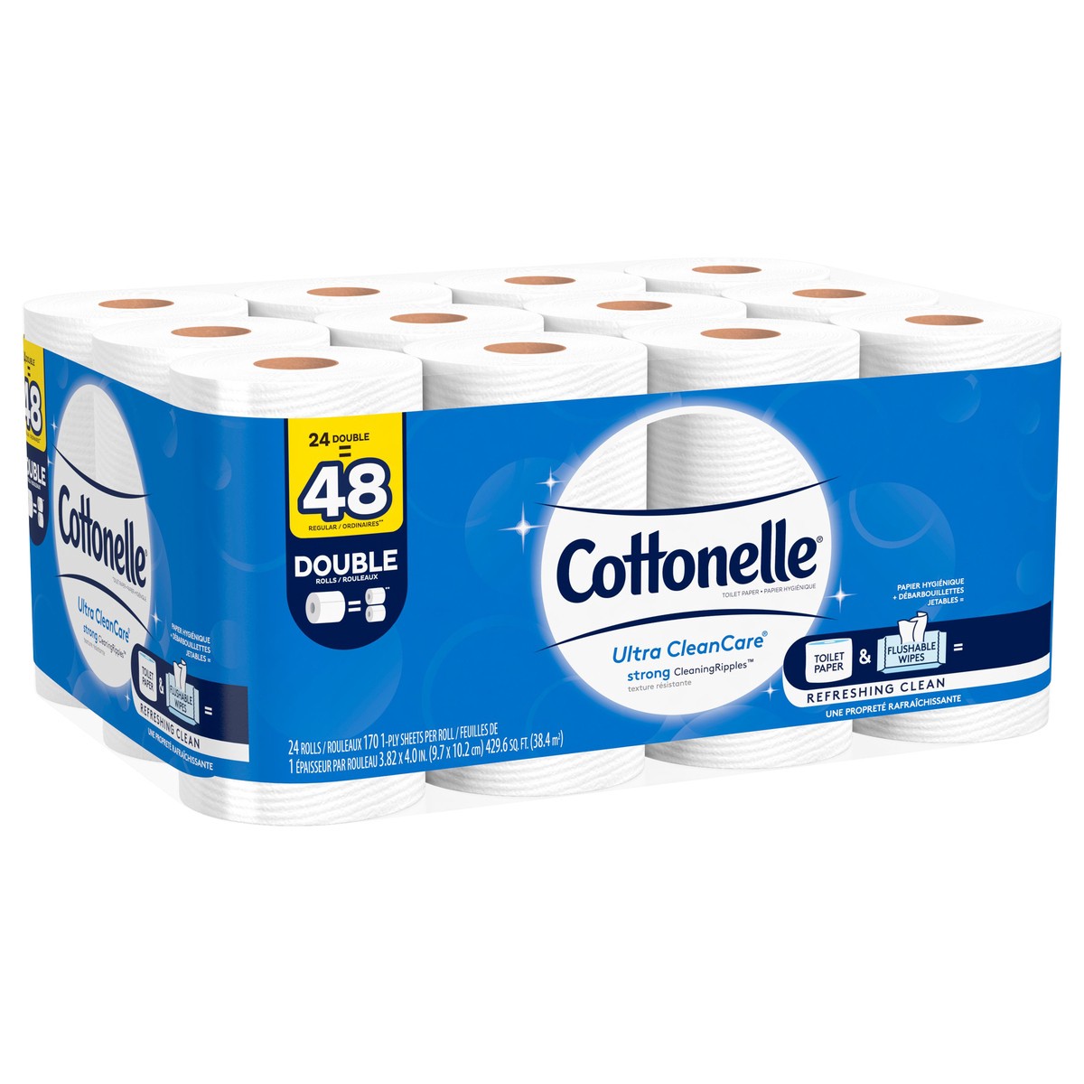 slide 2 of 8, Cottonelle Ultra Clean Care Toilet Paper, 24 ct