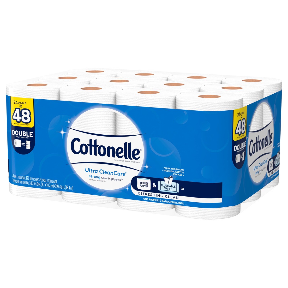 slide 3 of 8, Cottonelle Ultra Clean Care Toilet Paper, 24 ct