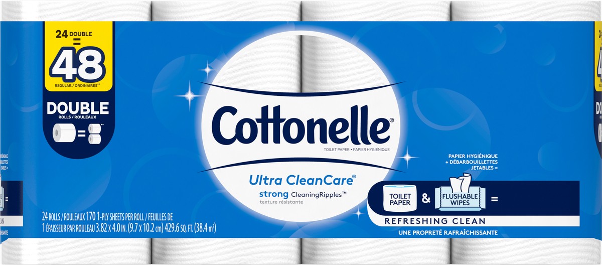 slide 7 of 8, Cottonelle Ultra Clean Care Toilet Paper, 24 ct