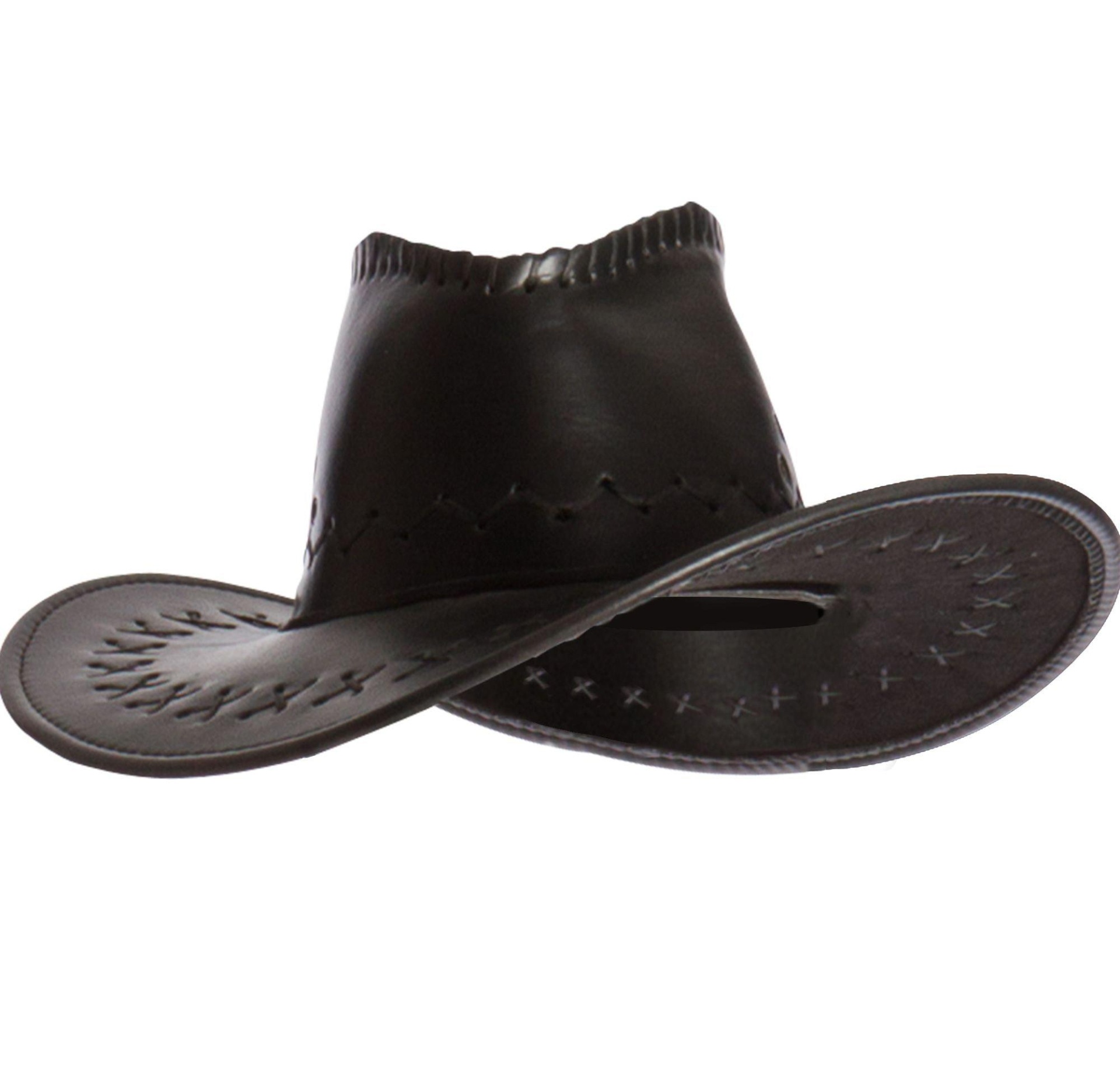 slide 1 of 1, Party City Faux Leather Cowboy Hat, 1 ct