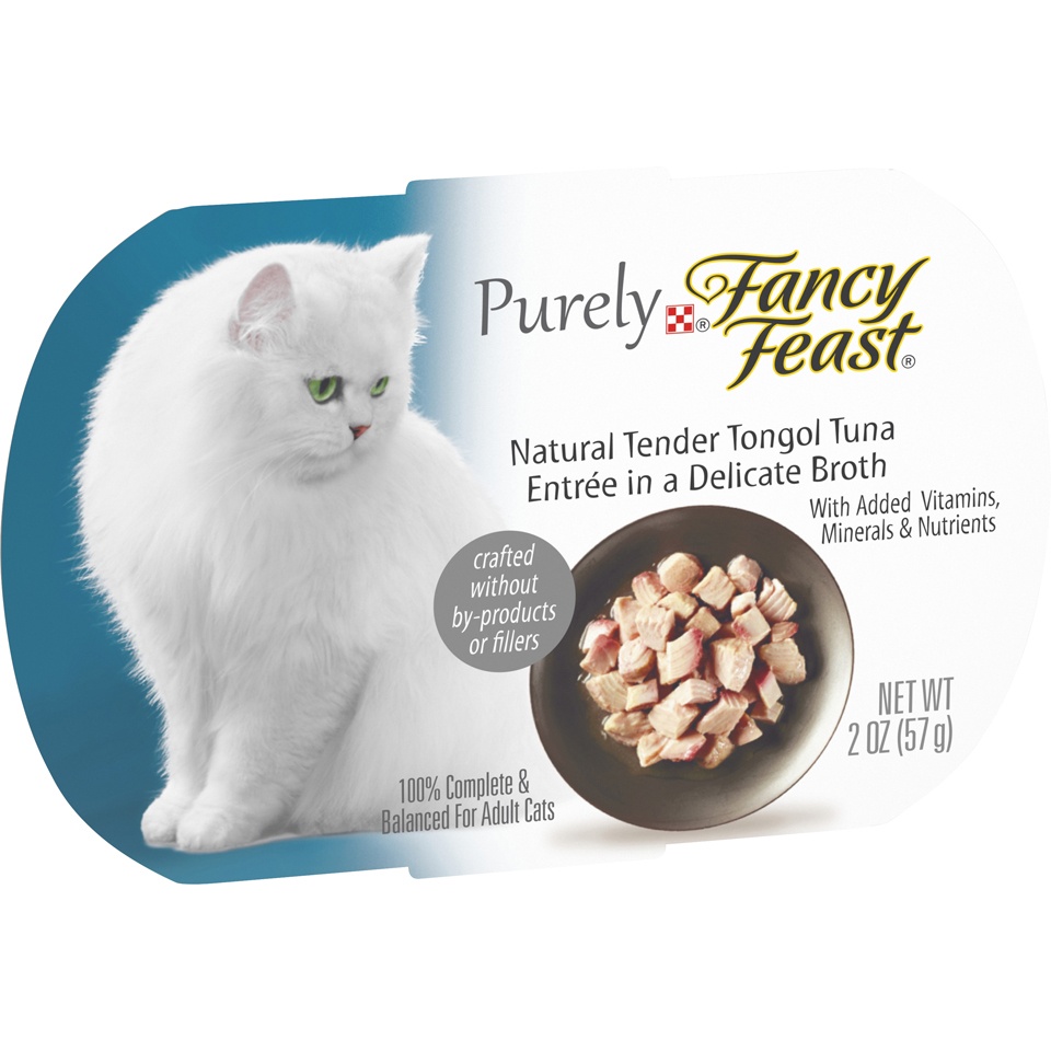 slide 3 of 9, Purina Fancy Feast Natural Tender Tongol Tuna Entree Wet Cat Food Tray, 2 oz