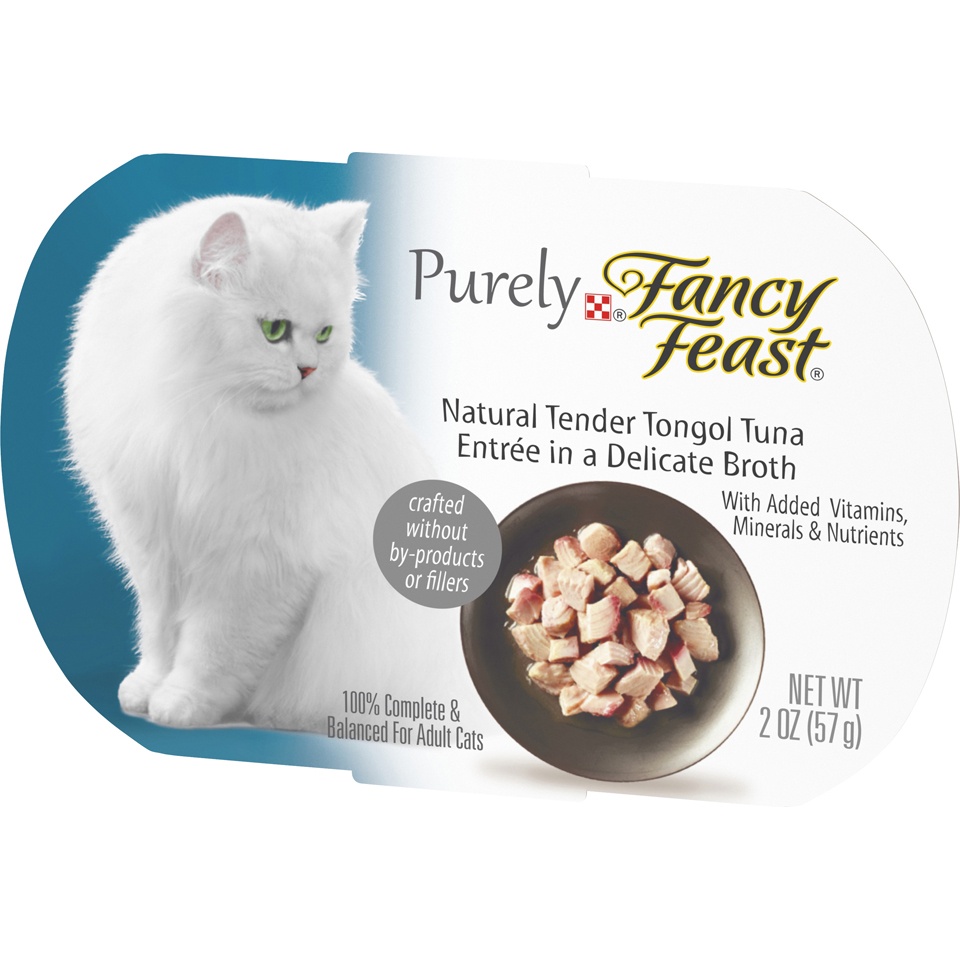 slide 6 of 9, Purina Fancy Feast Natural Tender Tongol Tuna Entree Wet Cat Food Tray, 2 oz