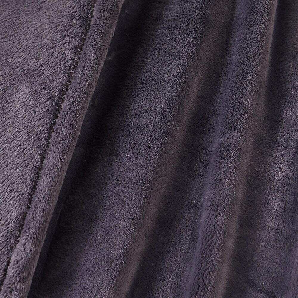 slide 3 of 3, Modavari Home Fashions Full / Queen Rolled Blanket - Dark Gray, full / queen