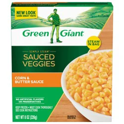 Green Giant Simply Steam Corn & Butter Sauce, Lightly Sauced Frozen Vegetables, 8 oz