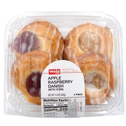 Weis Quality Apple & Raspberry Danish With Icing