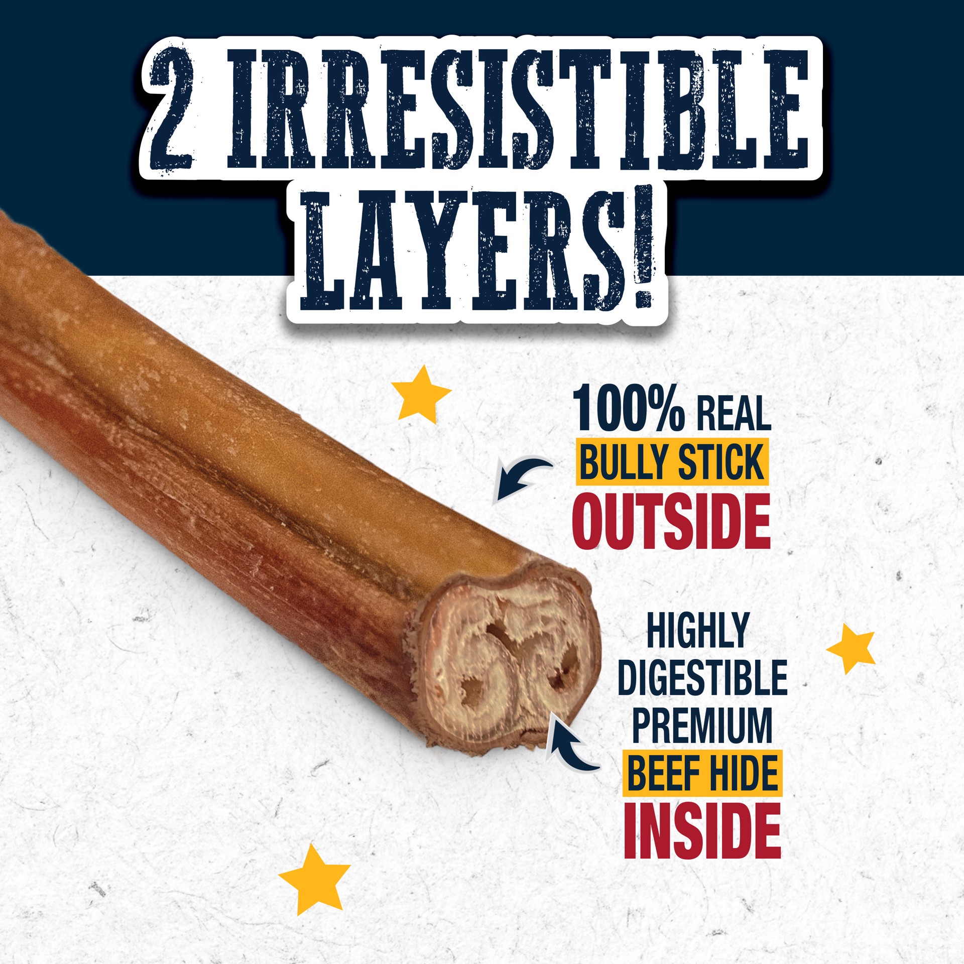 slide 10 of 10, Cadet Bully Hide Sticks All-Natural Dog Chews Large (4 Count), 4 ct