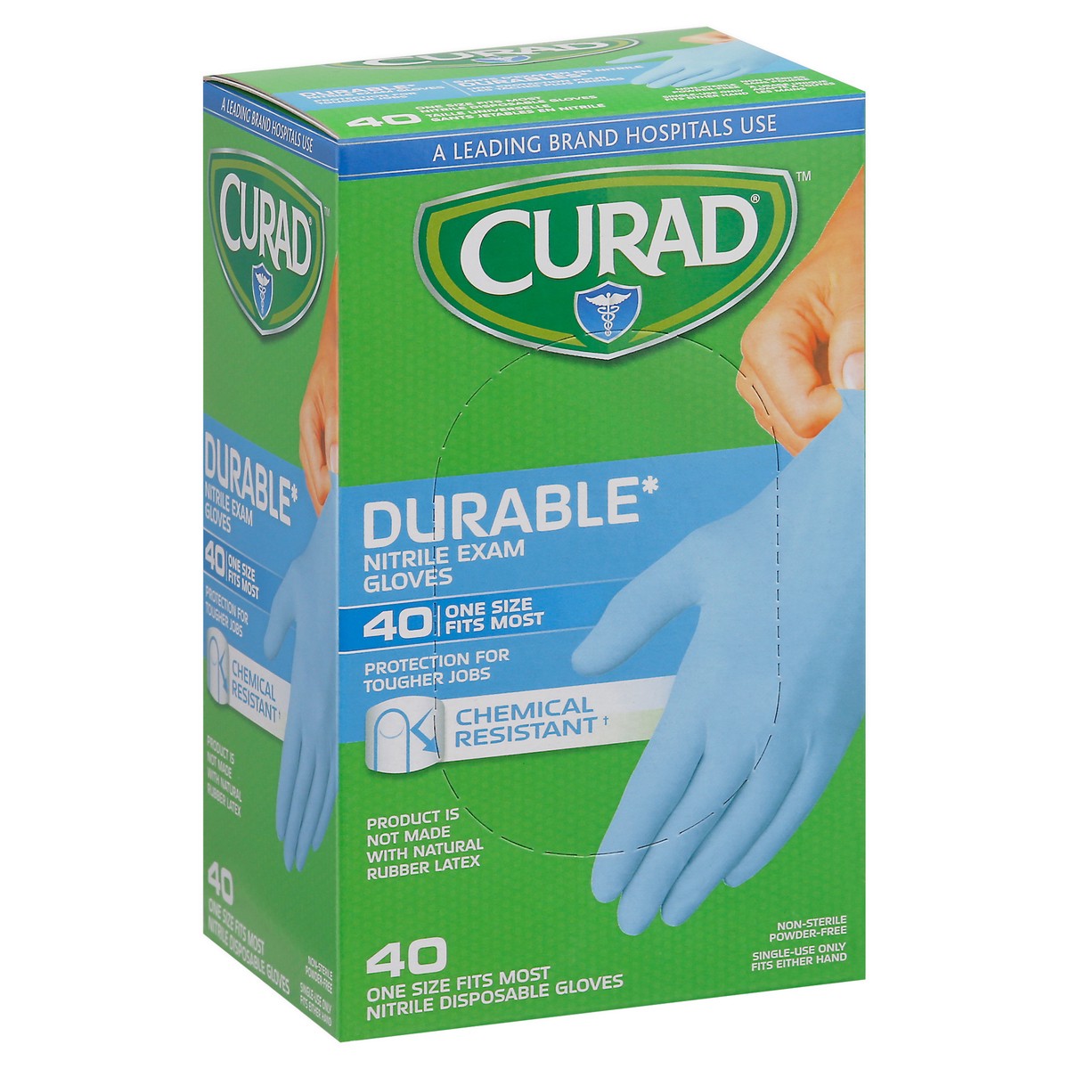 slide 6 of 9, CURAD Exam Gloves, Nitrile, Disposable, 40 ct