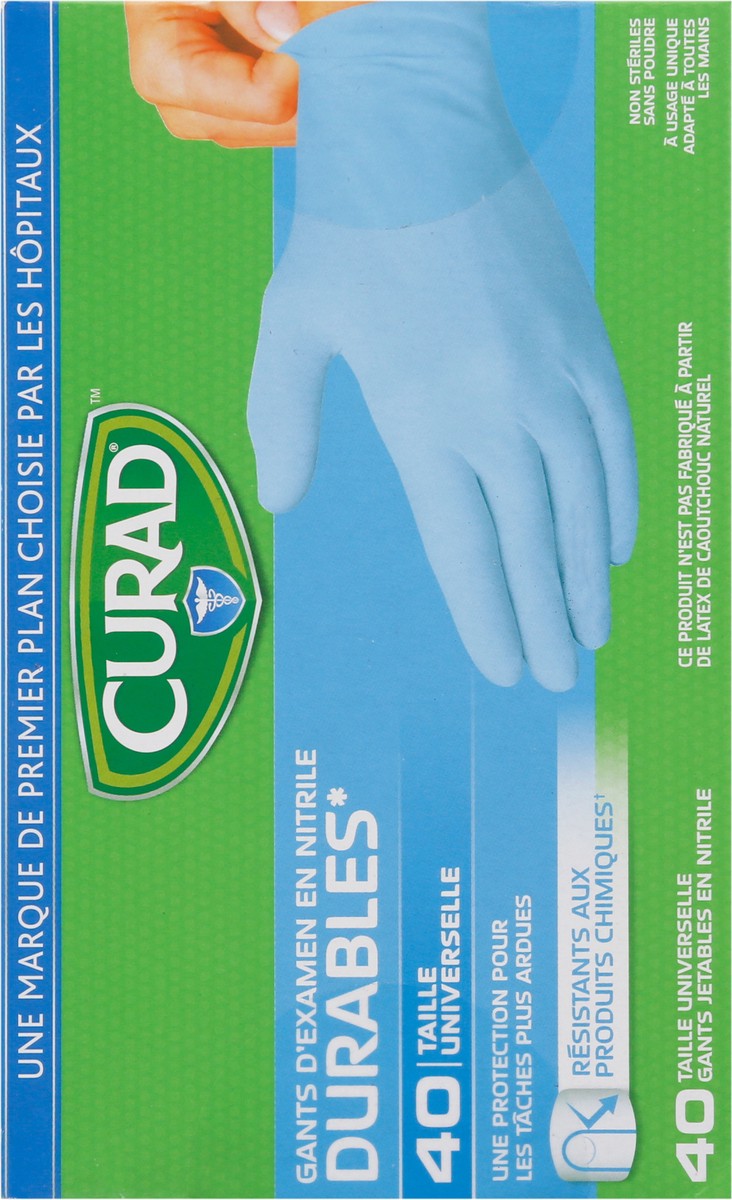 slide 2 of 9, CURAD Exam Gloves, Nitrile, Disposable, 40 ct