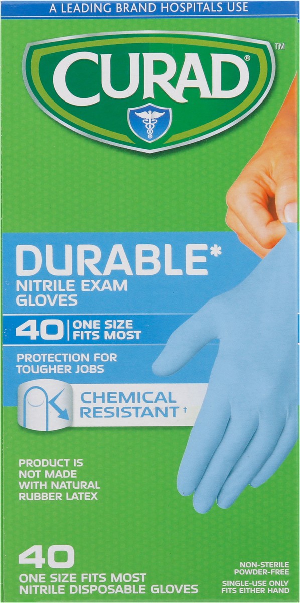 slide 5 of 9, CURAD Exam Gloves, Nitrile, Disposable, 40 ct