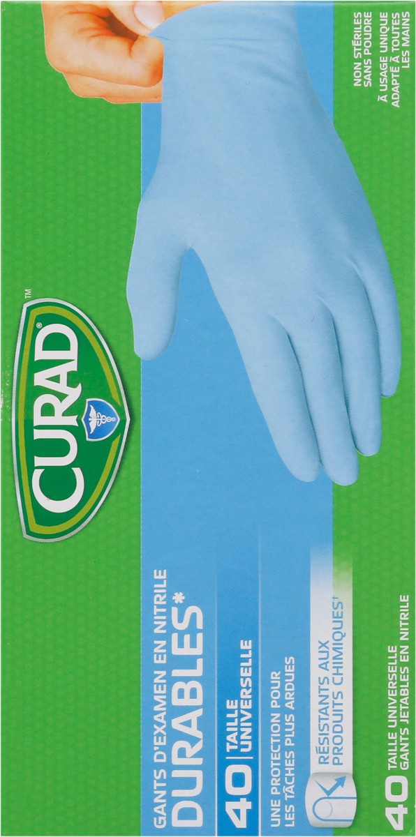 slide 7 of 9, CURAD Exam Gloves, Nitrile, Disposable, 40 ct