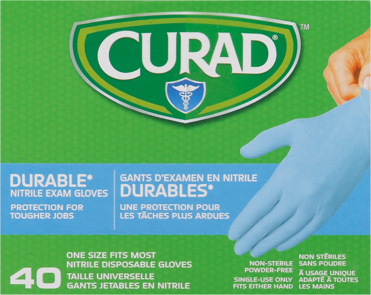 slide 8 of 9, CURAD Exam Gloves, Nitrile, Disposable, 40 ct