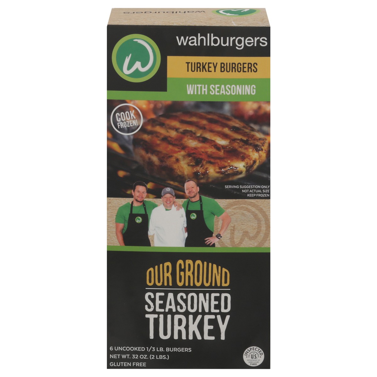 slide 1 of 1, Wahlburgers with Seasoning Turkey Burgers 6 - 0.3 lb Burgers, 6 ct