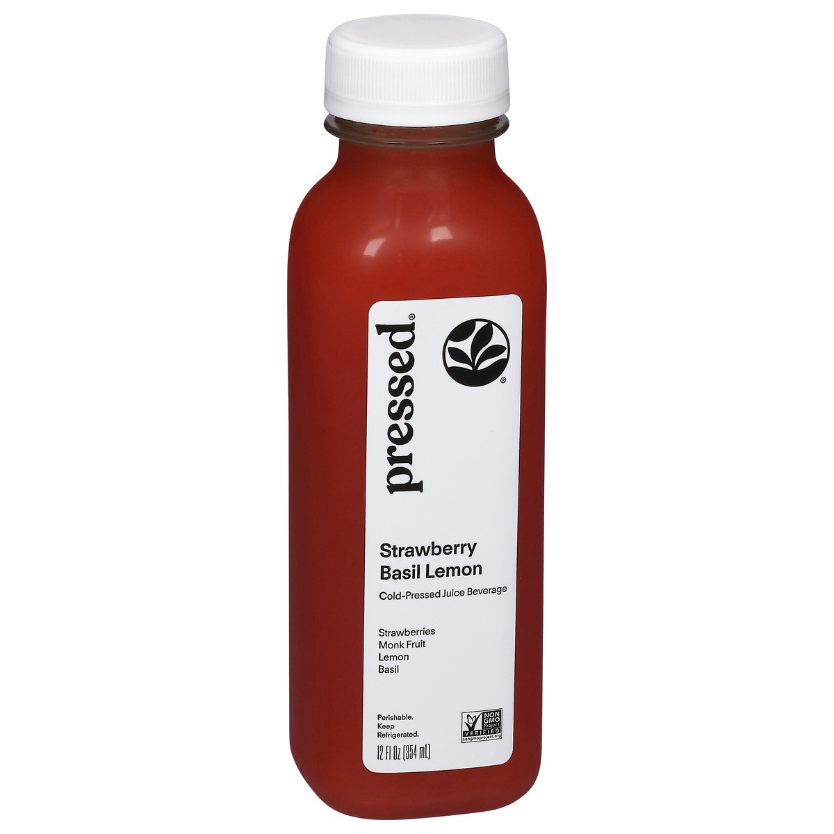 slide 13 of 13, Pressed Cold-Pressed Strawberry Basil Lemon Juice Beverage 12 fl oz, 12 fl oz