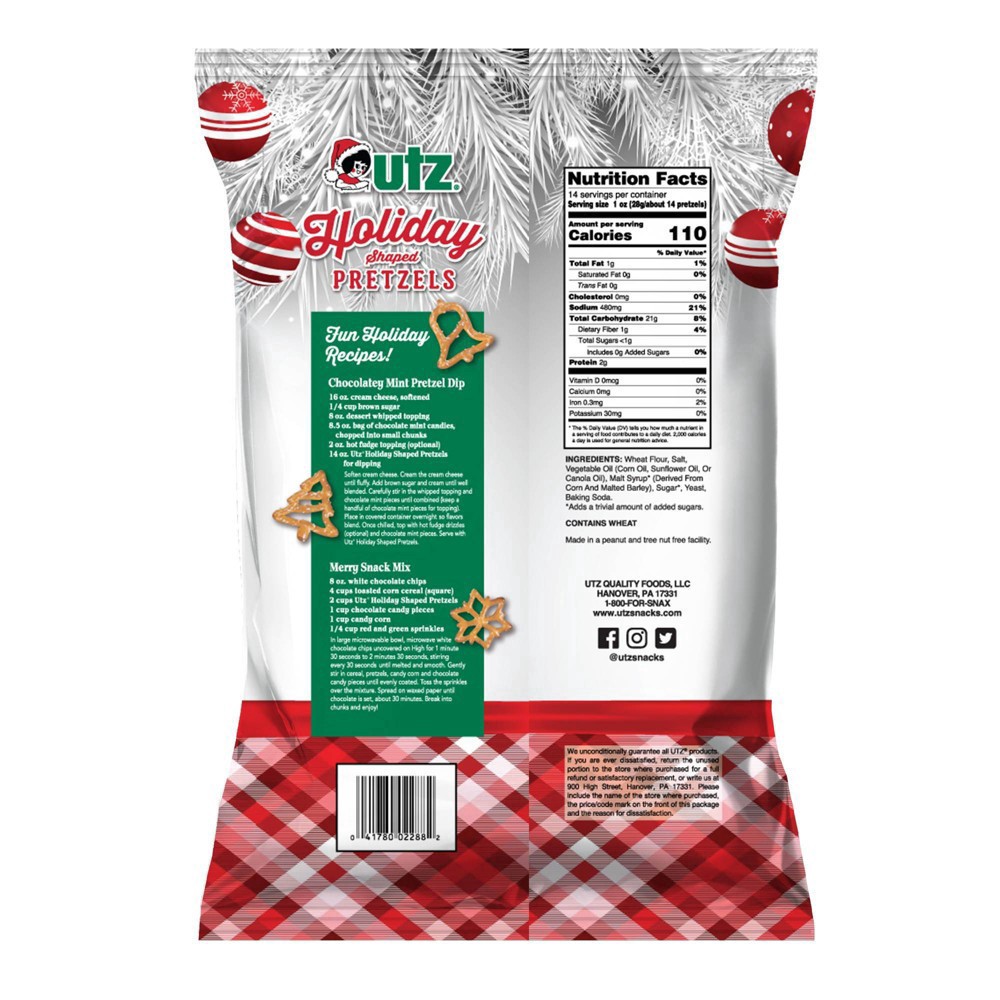 slide 2 of 3, Utz Holiday Shaped Pretzels 14 oz, 14 oz