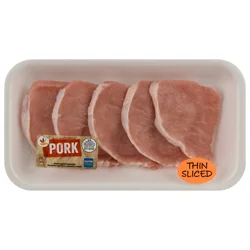 Boneless Thin Cut Center Cut Pork Loin Chops - 5-7 ct Fresh