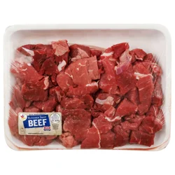 USDA Choice Boneless Beef Round Cubes Stew Meat Fresh