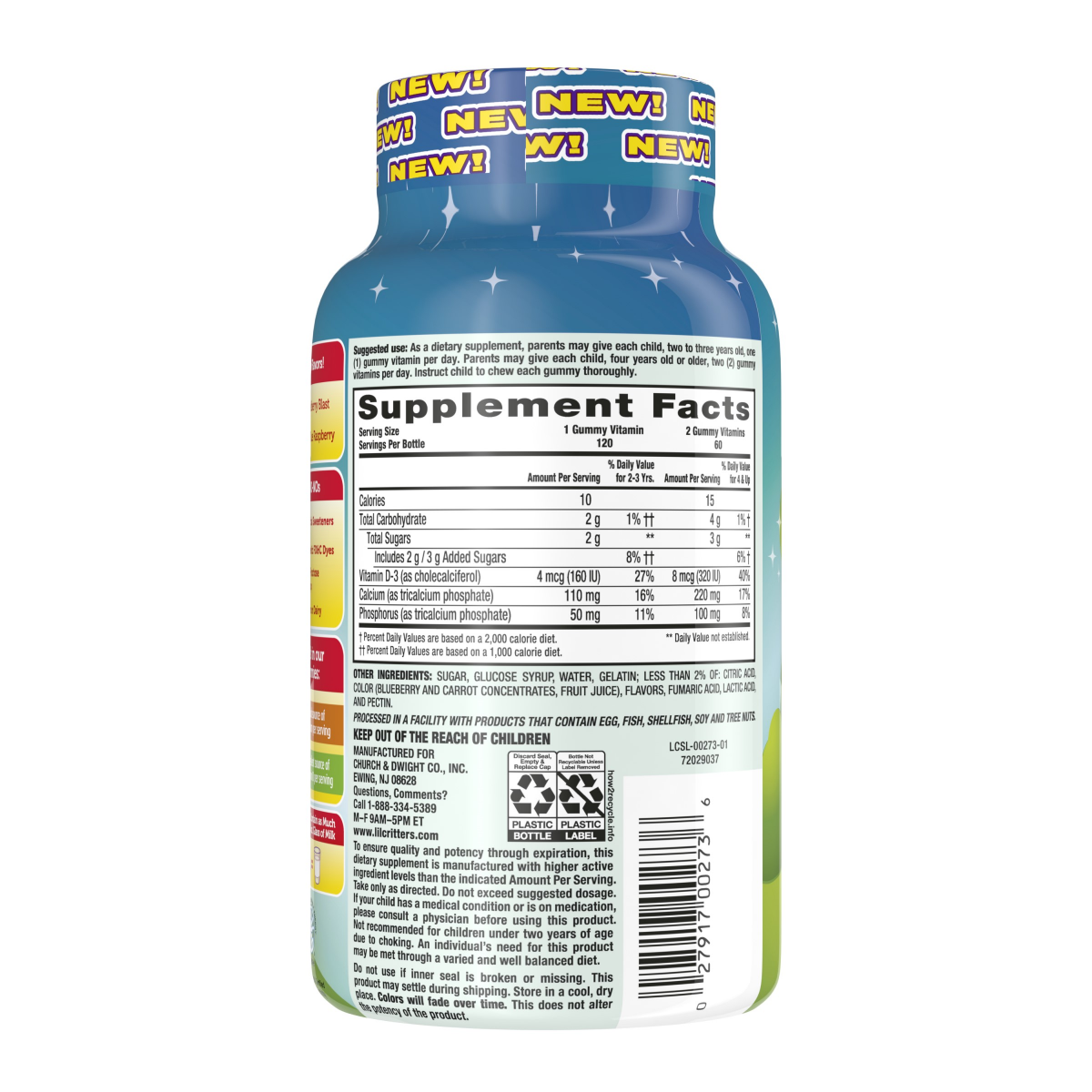 slide 2 of 2, L'il Critters Bone Support* 120ct, 120 ct