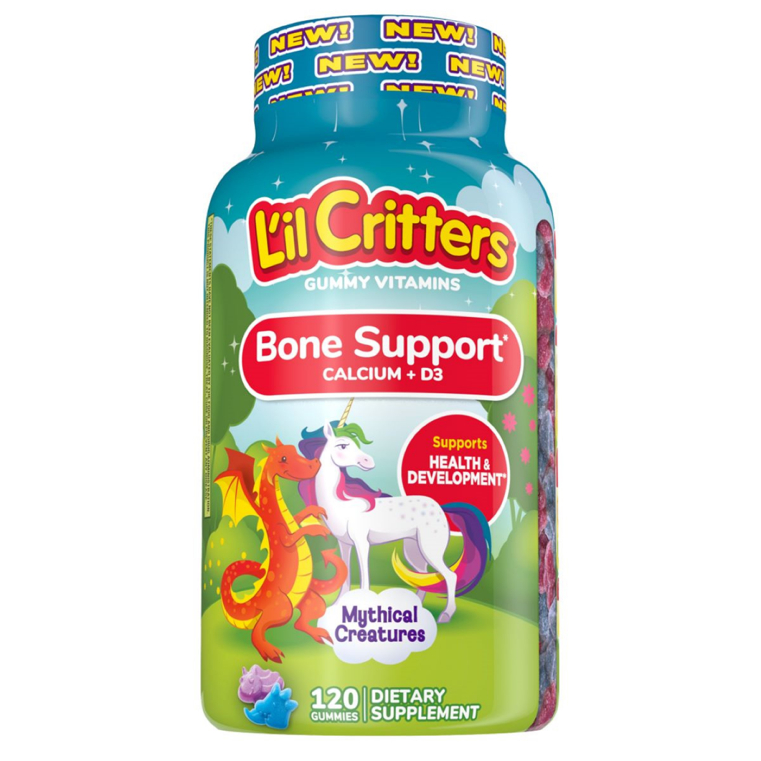 slide 1 of 2, L'il Critters Bone Support* 120ct, 120 ct