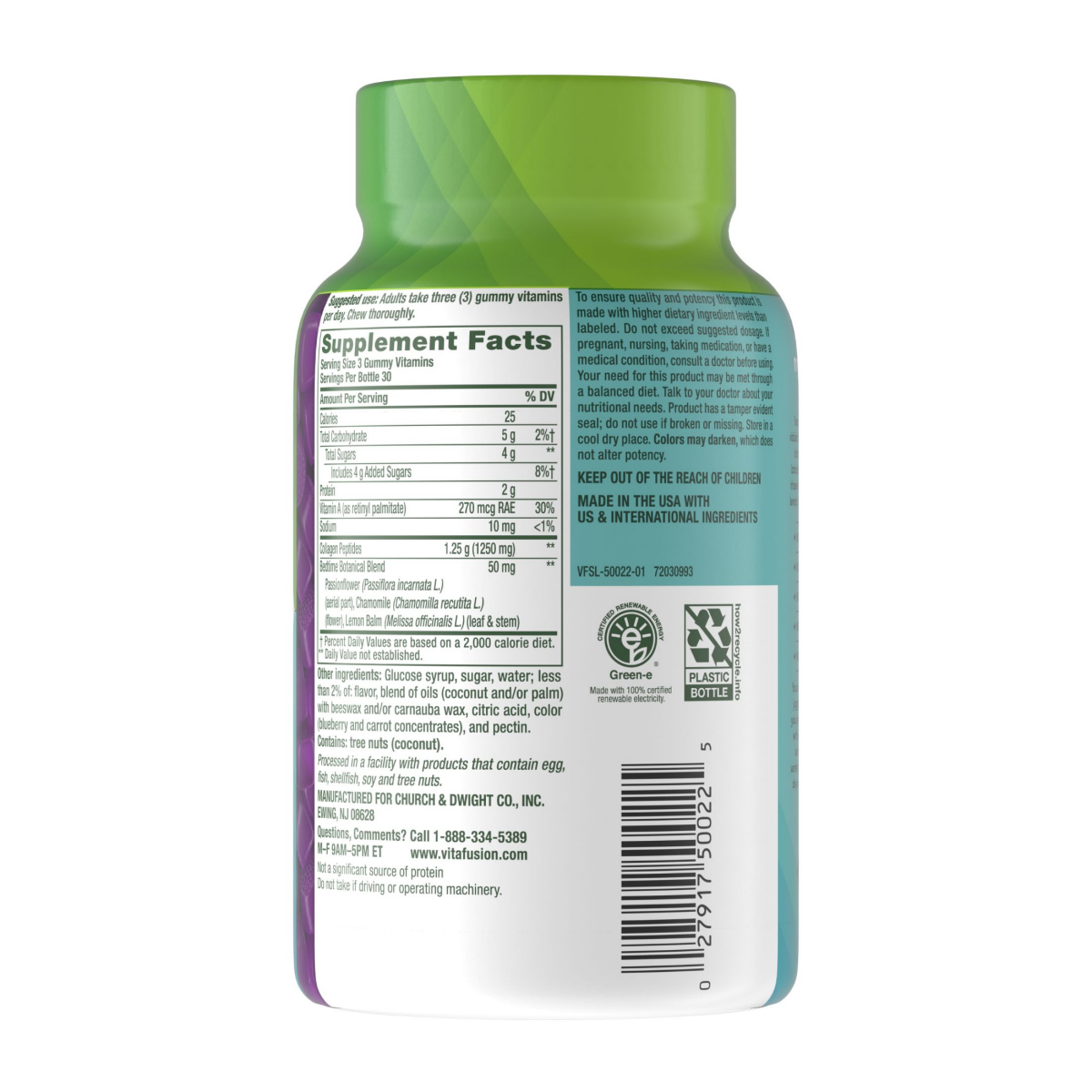 slide 2 of 2, vitafusion Nighttime Skin Support (1), Beauty Supplement with Retinol (Vitamin A RAE), Collagen & Bedtime Botanicals, Blackberry Lavender Flavor, 90 Count, 90 ct