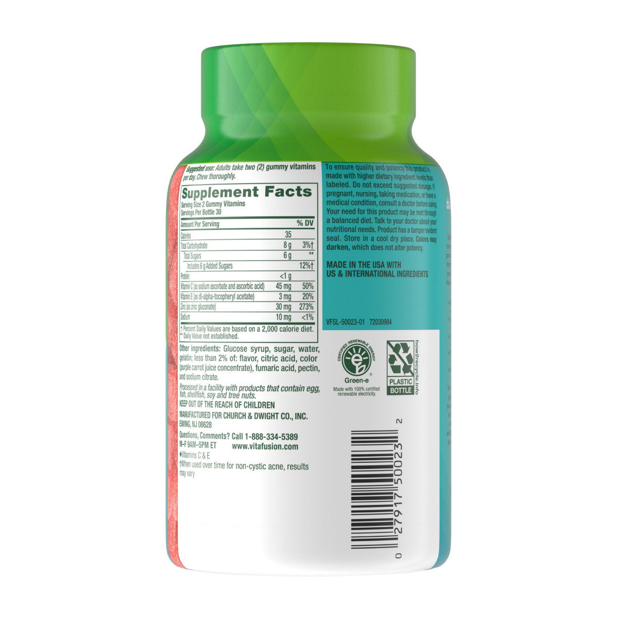 slide 2 of 2, vitafusion Daily Complexion Care (1), Beauty Supplement Helps Support Clear Skin (1) (2) with Zinc Gluconate, plus Vitamins E & C, Tangerine Strawberry Flavor, 60 Count, 60 ct