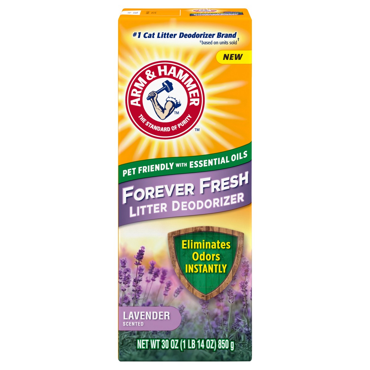 slide 10 of 13, ARM & HAMMER Forever Fresh Cat Litter Deodorizer, Pet-Friendly Lavender Scent, 30 oz, 30 oz
