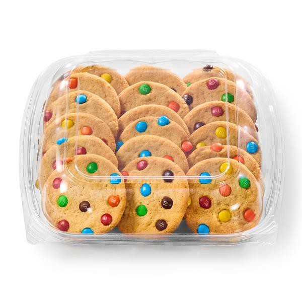 slide 1 of 1, Hy-Vee Bakery Fresh Mini Cookies With M&M's Candy 18Ct, 10 oz