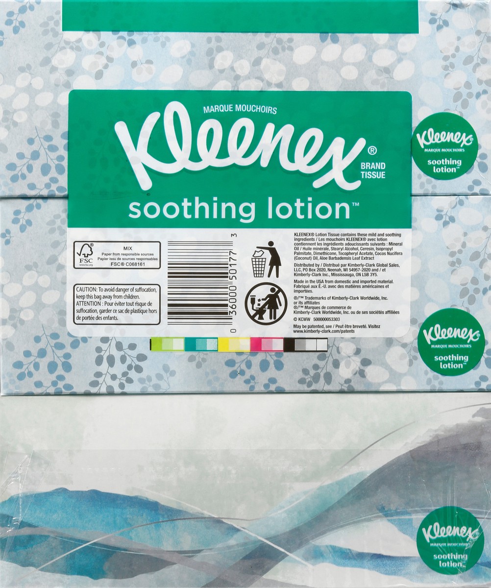 slide 6 of 13, Kleenex Lotion Facial Tissue Flat 3Pk, 330 ct