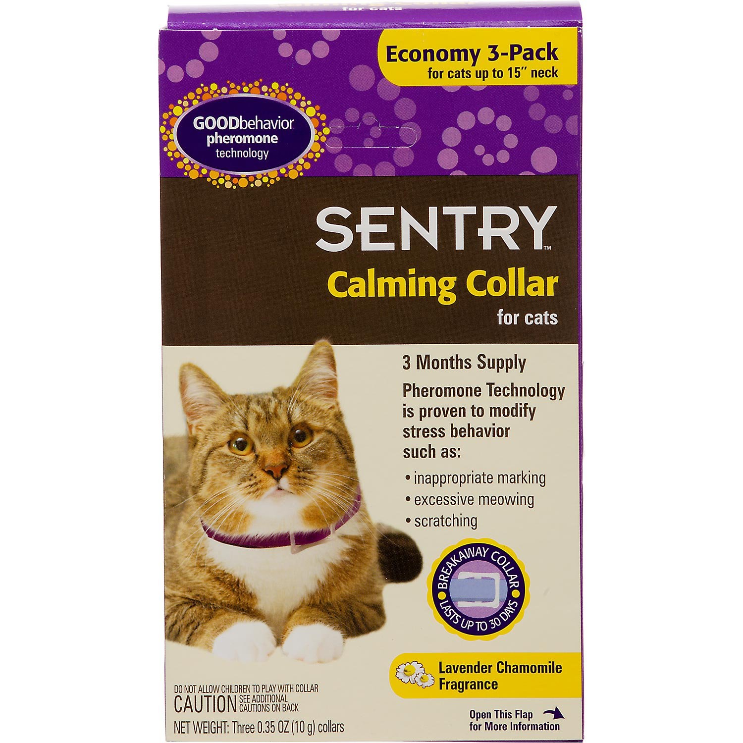 slide 1 of 1, Sentry Calming Collar for Cats 3pk, 1 ct