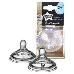 Tommee Tippee Closer to Nature Medium Flow Bottle Nipples - 2 pk