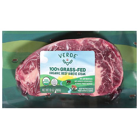 slide 1 of 1, Verde Farms Organic Grass Fed Ribeye Steak - 10 Oz, 10 oz