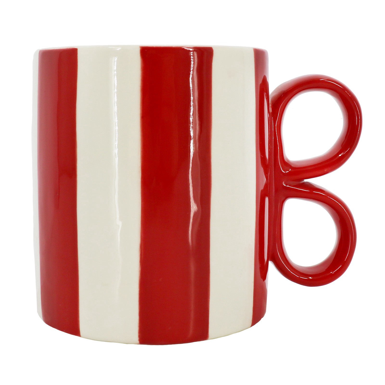 slide 3 of 4, 14.25oz. Red & White Stripes With Bow Mug By Ashland, 14.25 oz