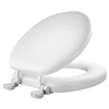 slide 4 of 5, Mayfair Round Cushioned Vinyl Soft Toilet Seat with Easy•Clean & Change Hinge, White, 1 ct