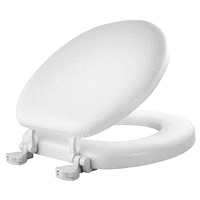 slide 2 of 5, Mayfair Round Cushioned Vinyl Soft Toilet Seat with Easy•Clean & Change Hinge, White, 1 ct